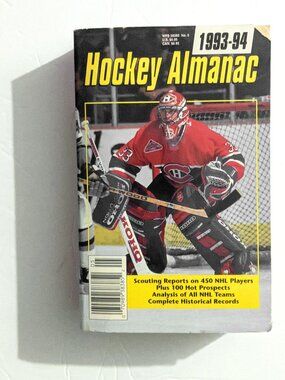 Vintage 1993-94 Hockey Almanac NHL Paperback Scouting Reports Patrick Roy Cover